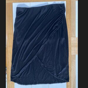 Max Studio Jersey Knit Tulip Skirt Ruched Side  Black Size XL